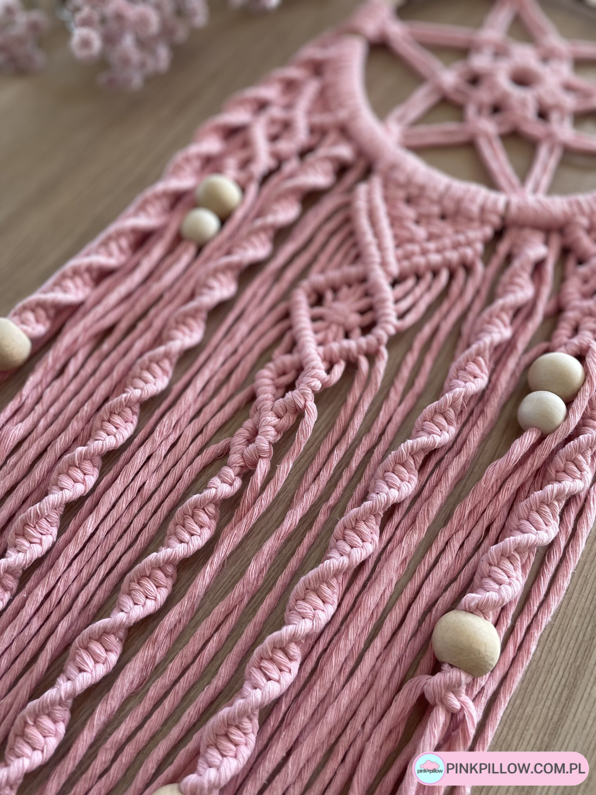 Długi Łapacz snów dla Dziewczynki - Kolor Różowy - obrazek 4