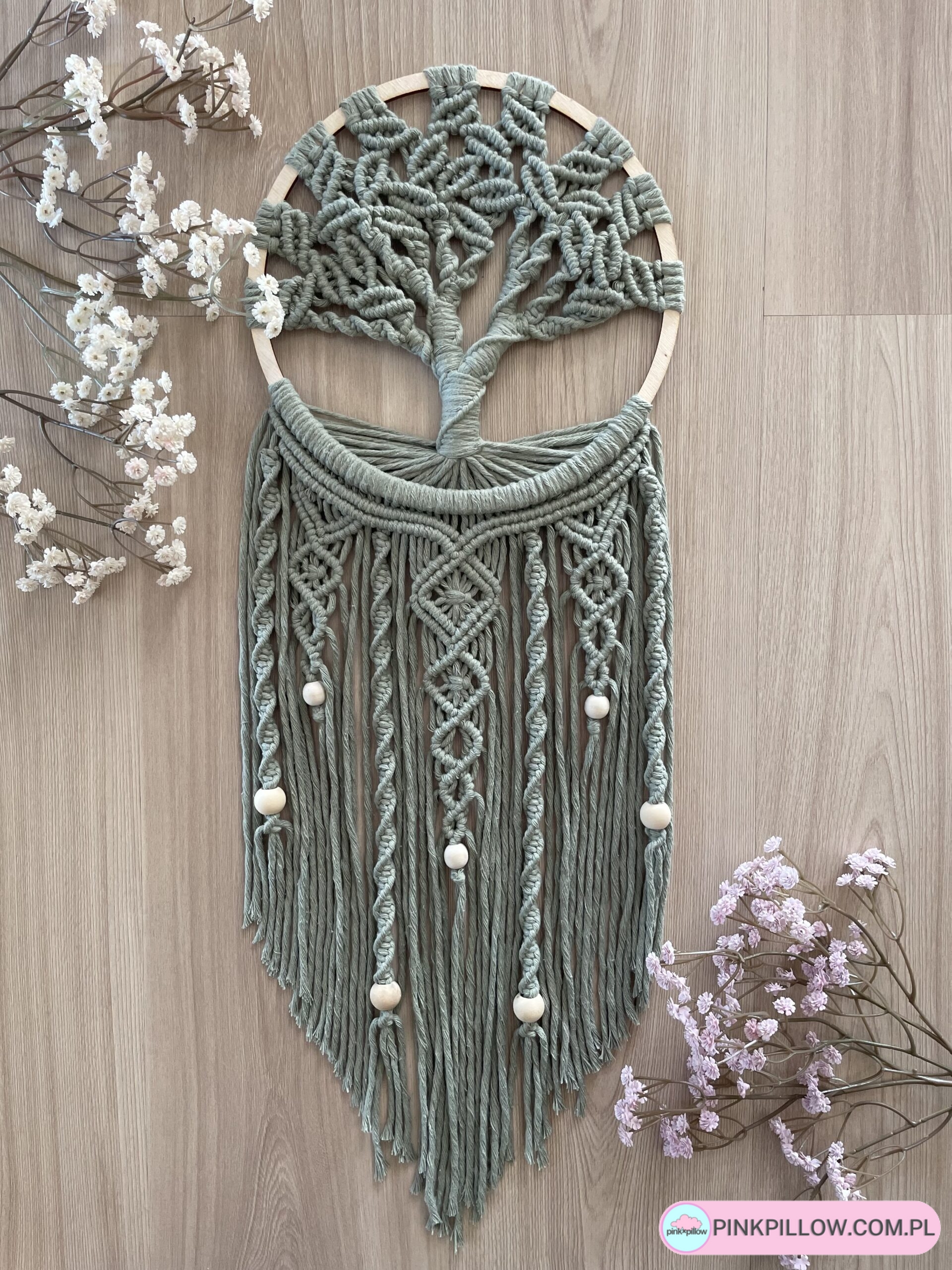 Makrama Drzewo Życia - Kolor Szałwia