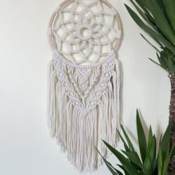 Wiszący Łapacz snów ze sznurka - Kolor Ecru