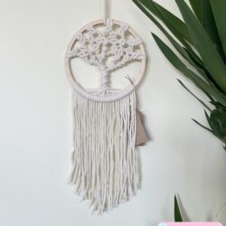 Drzewko szczęścia na szydełku Ecru - Wymiary 20x48 cm