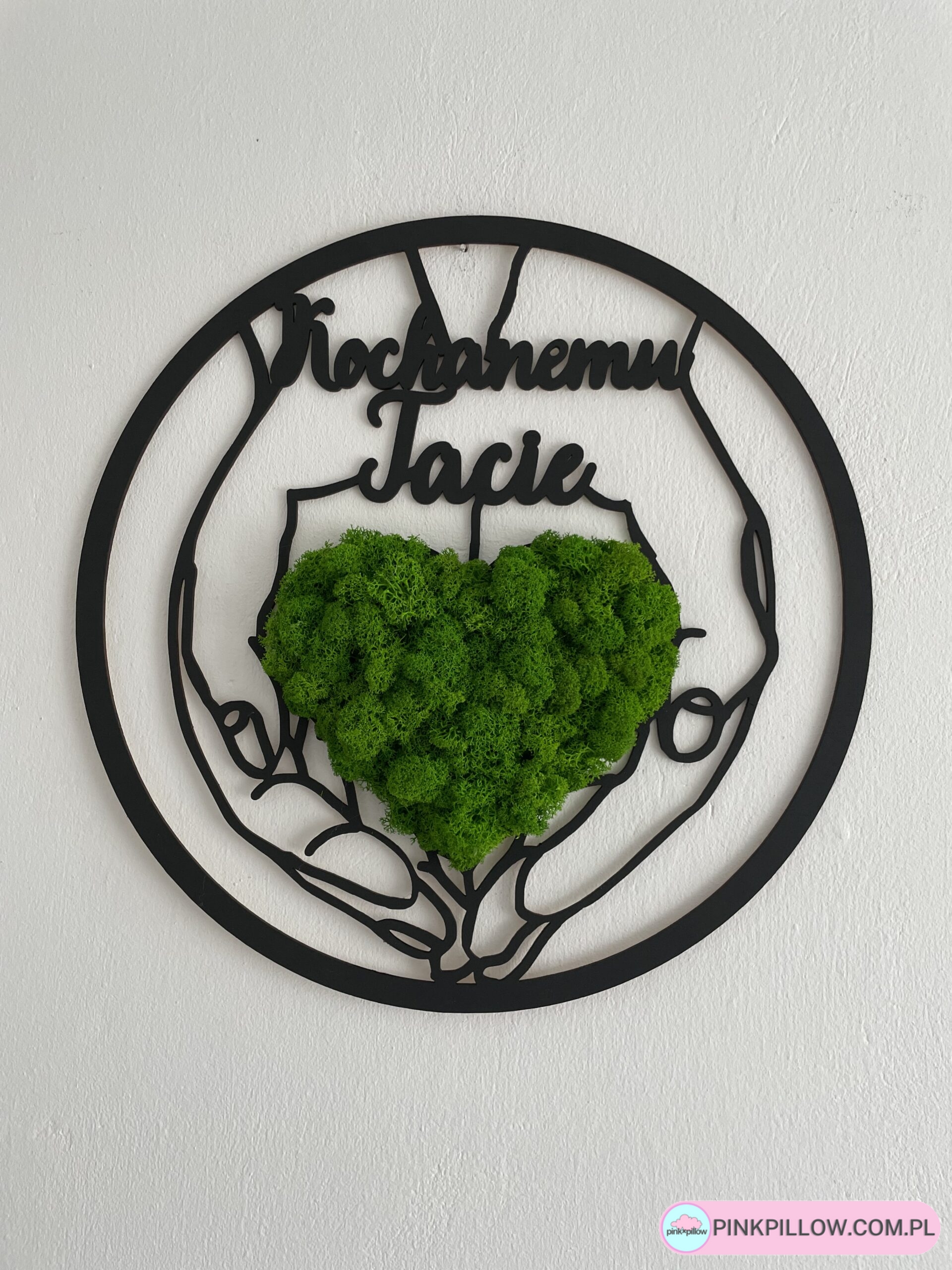 Serce z Chrobotkiem dla Taty na Prezent - Średnica 40 cm