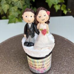 Personalizowany Prezent na ślub - Świeca z Parą Młodą