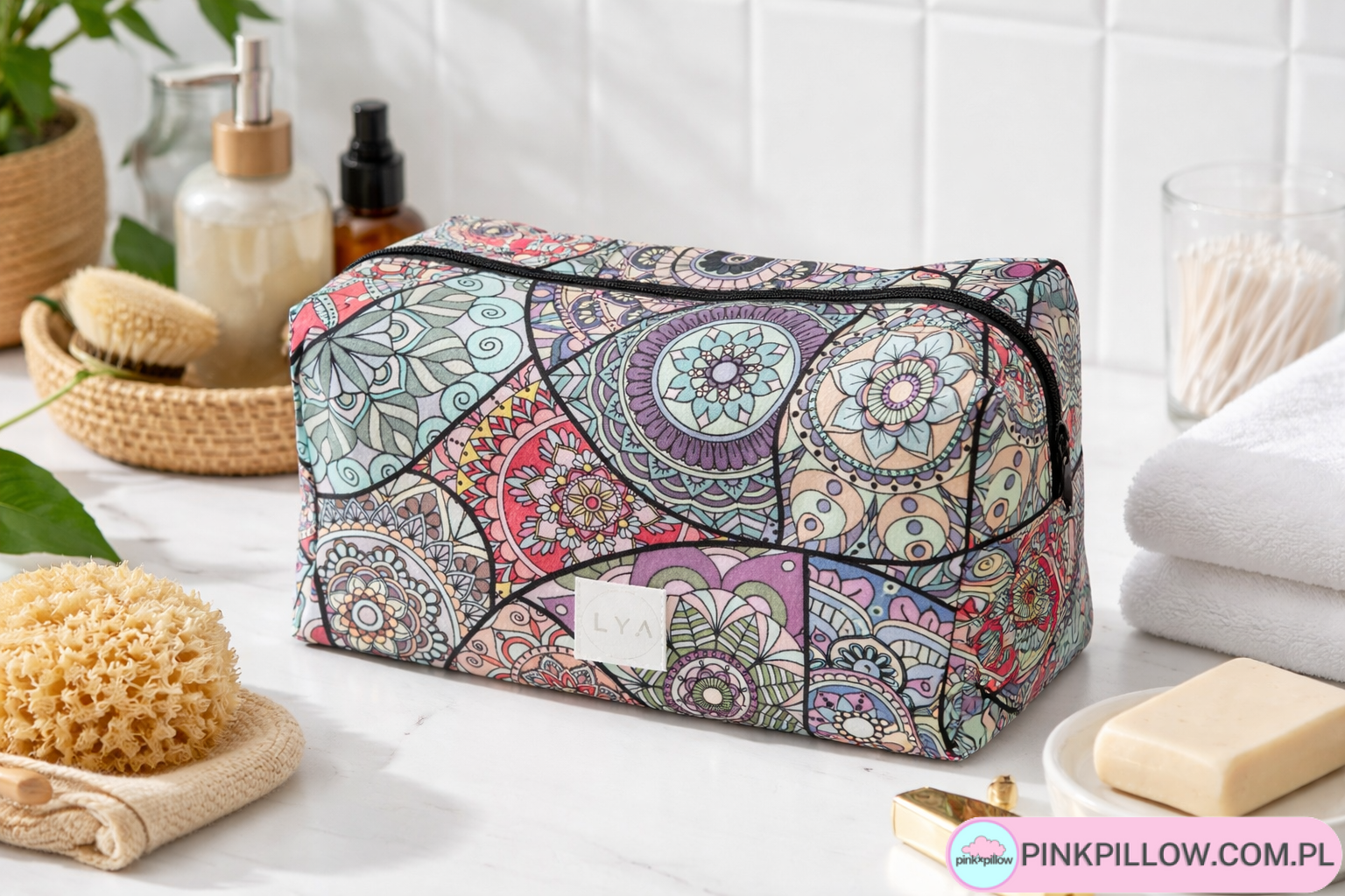 Wodoodporna Kosmetyczka na kosmetyki - Wzór Mandala Ornament