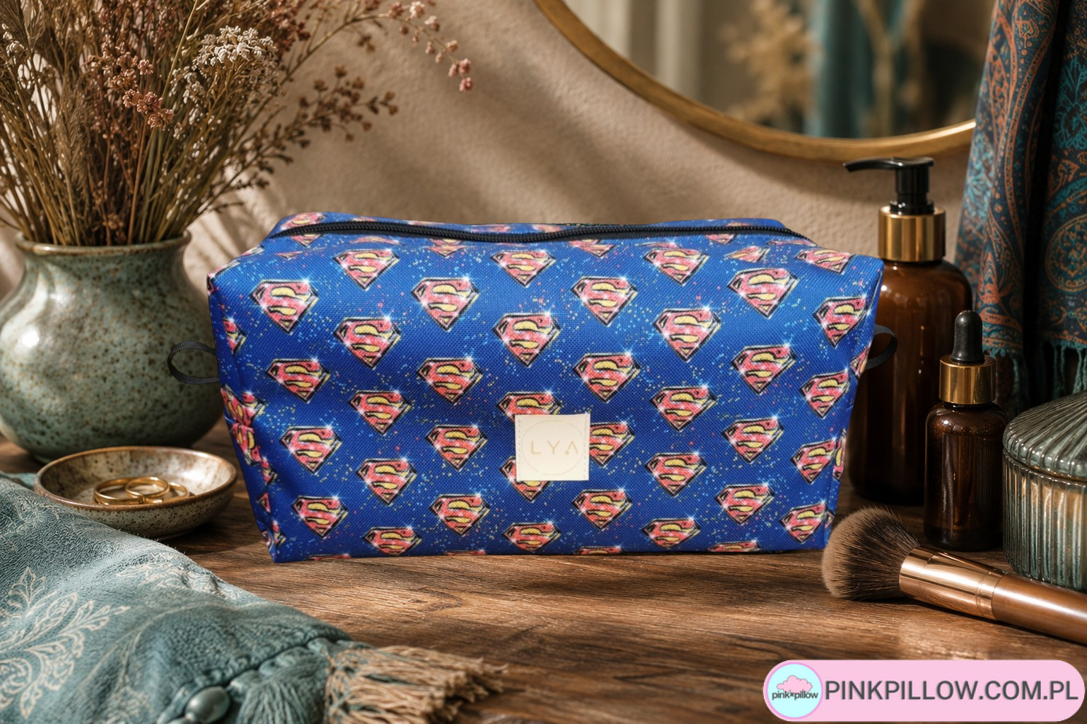 Kosmetyczka Podróżna dla Super Faceta - Wzór Superman