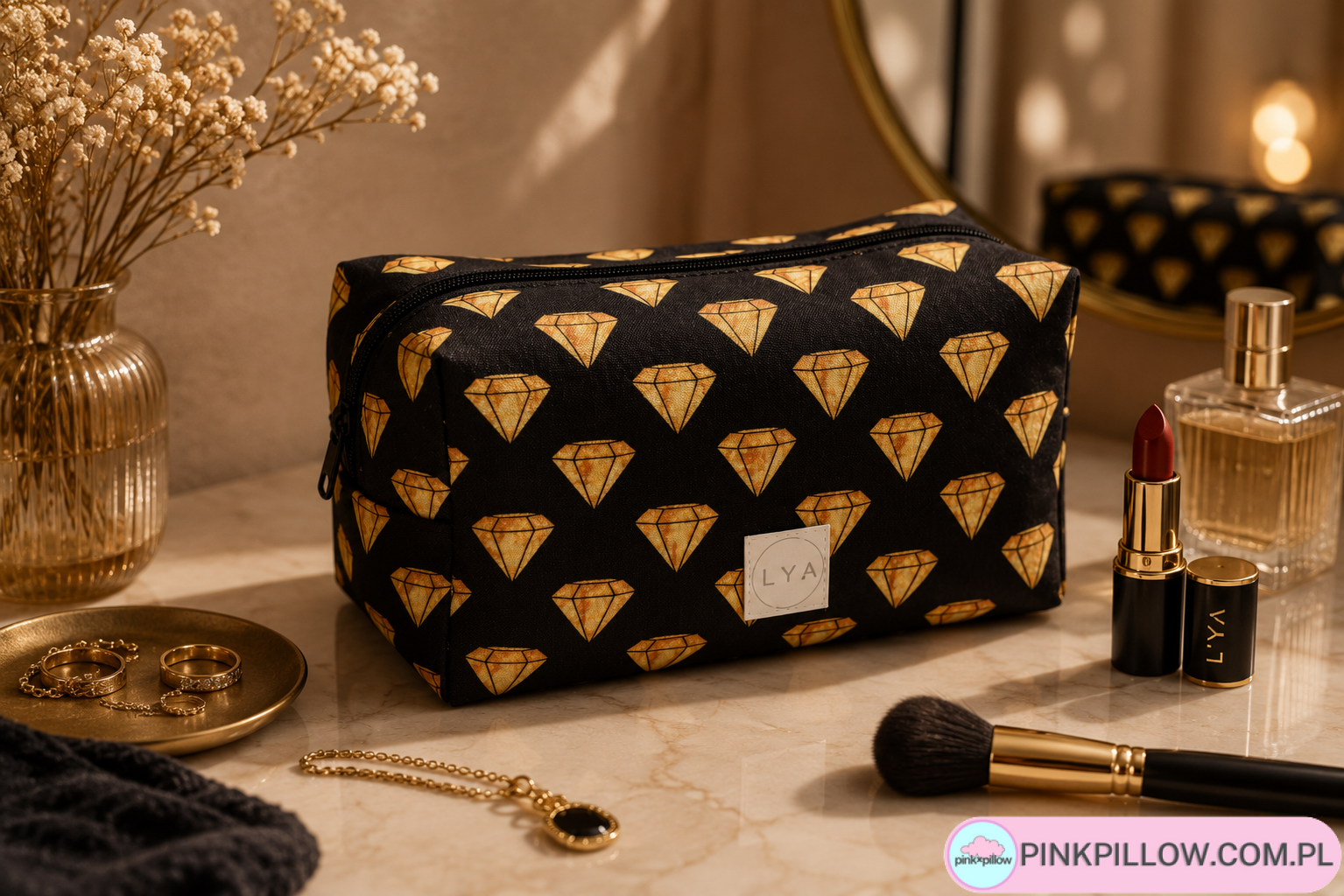 Kosmetyczka Glamour damska w Diamenty