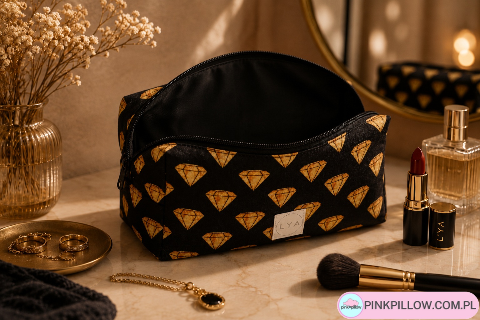 Kosmetyczka Glamour damska w Diamenty - obrazek 2