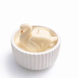 Świeca sojowa "Łabędź" w gipsowej misie