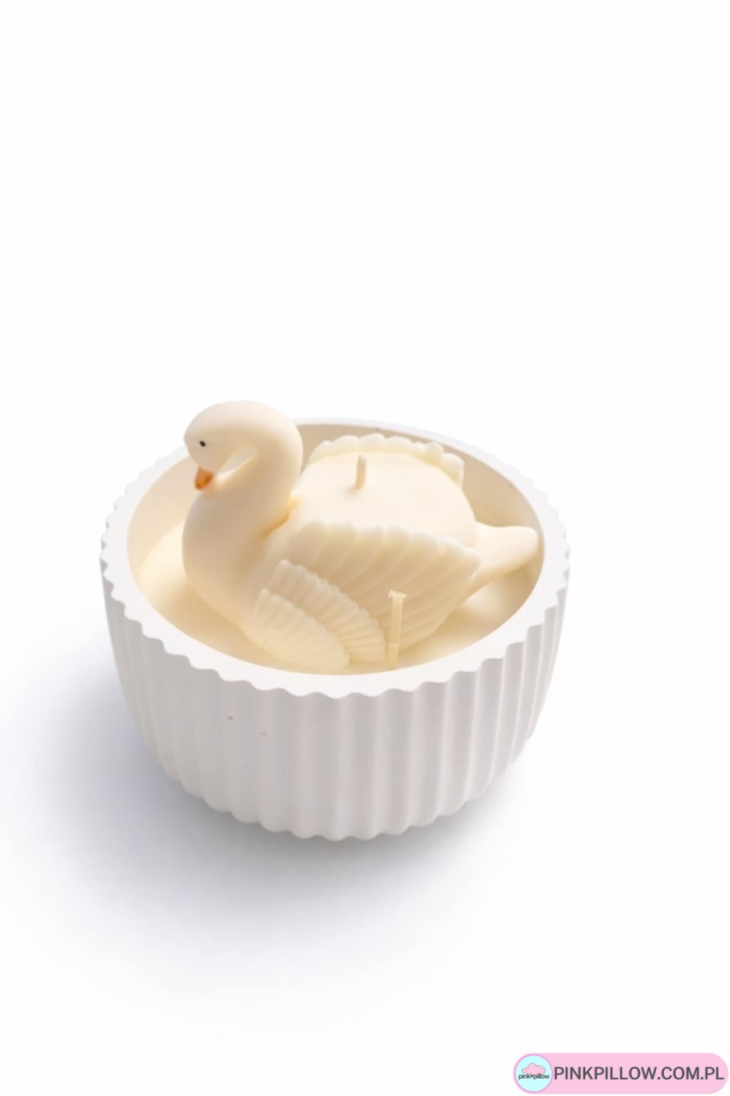 Świeca sojowa "Łabędź" w gipsowej misie