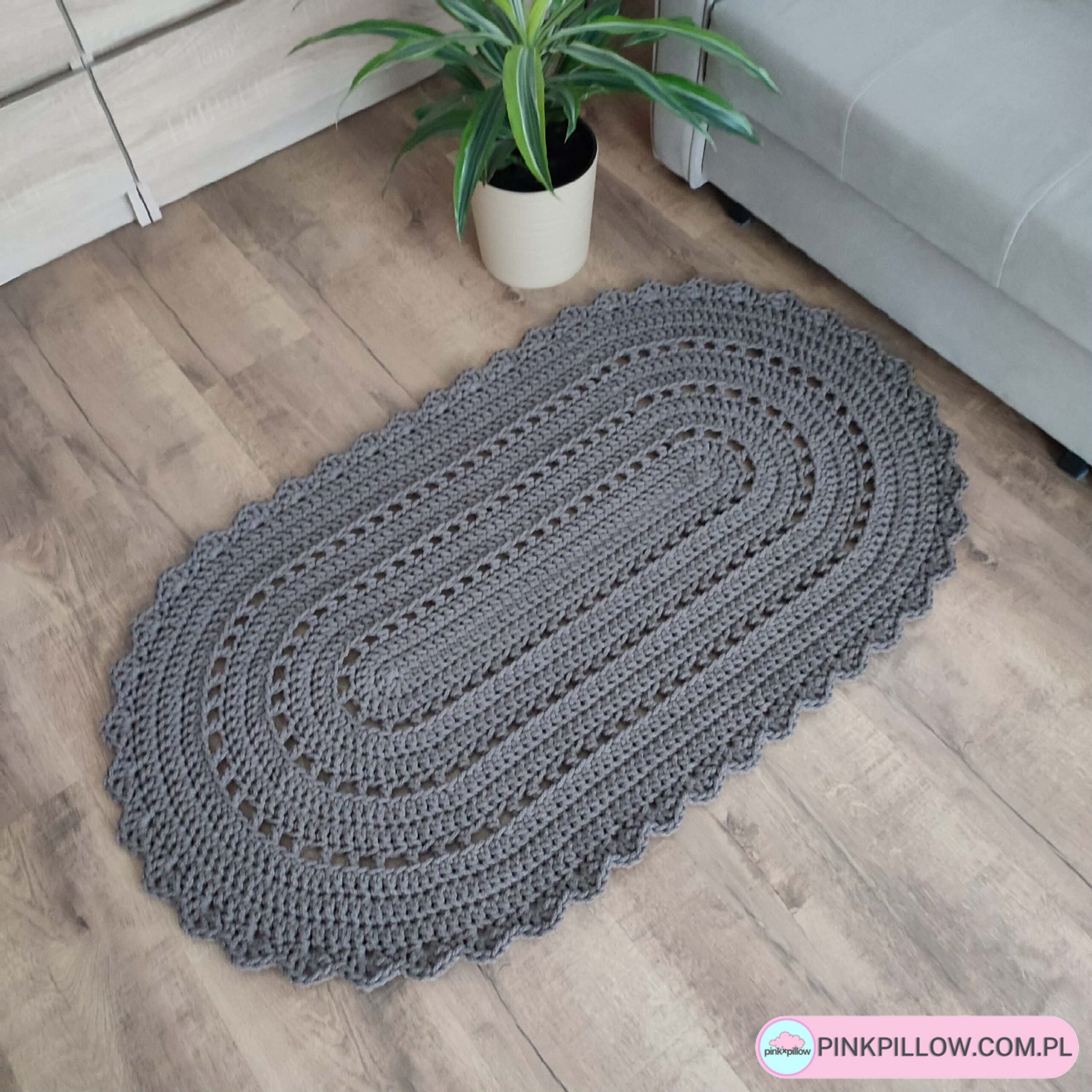 Dywan owalny ze sznurka szydełkowy - Wymiary 70x120 cm - Różne Kolory - obrazek 2