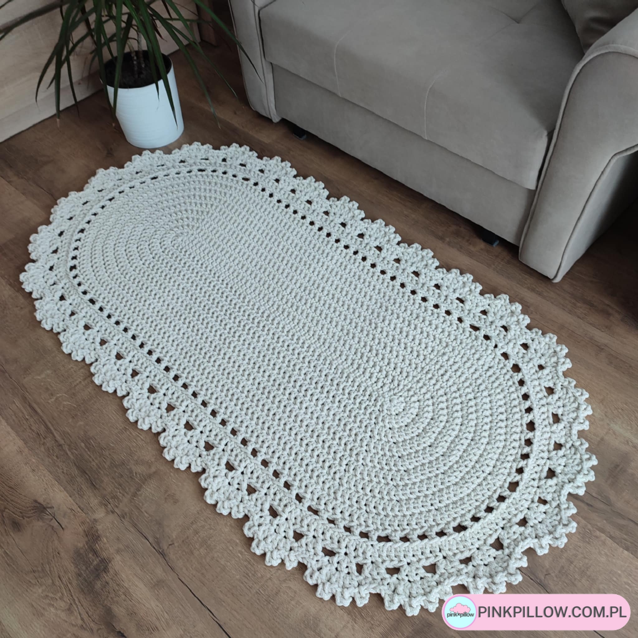 Podłużny Dywan do przedpokoju 75x140 cm - Kolor Ecru