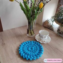 Mała Podkładka okrągła pod Kubki 20 cm - Kolor Turkusowy