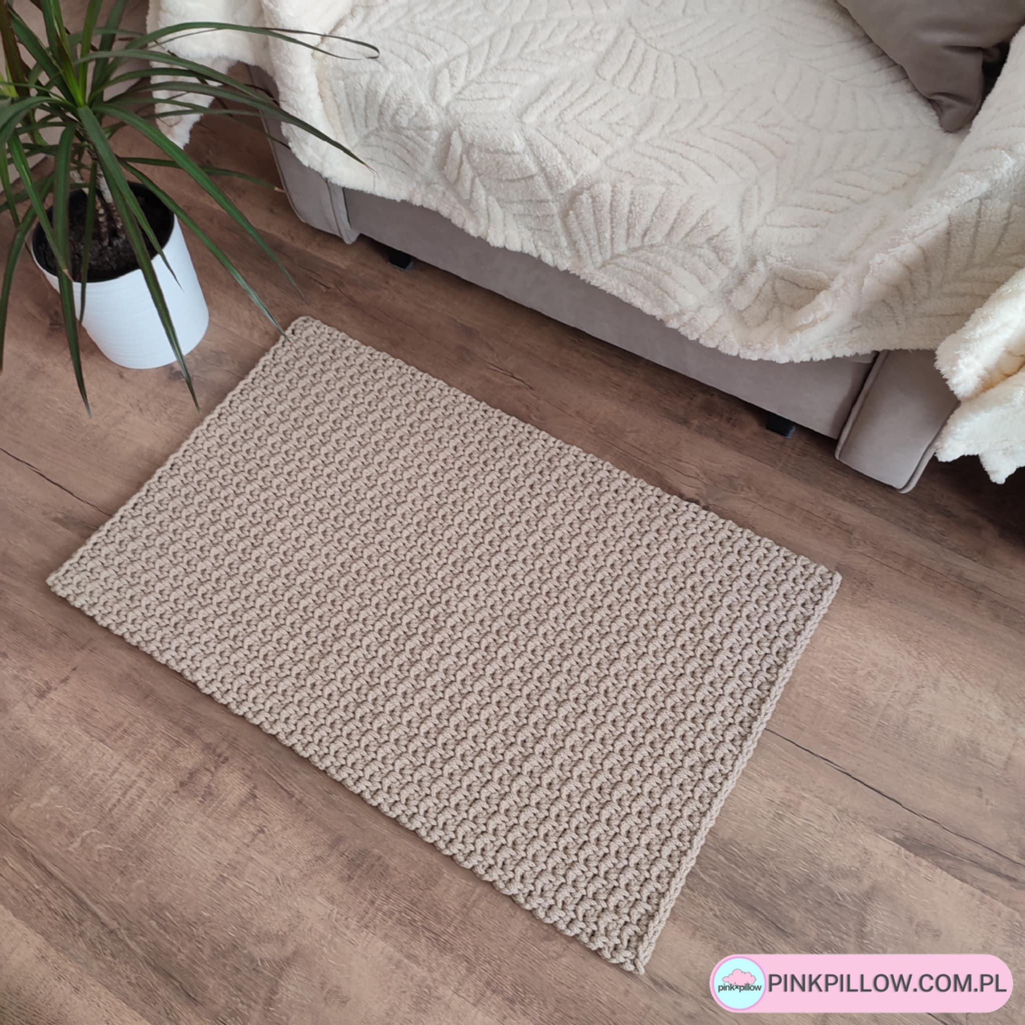 Dywan Prostokątny ze sznurka 60x90 cm do salonu