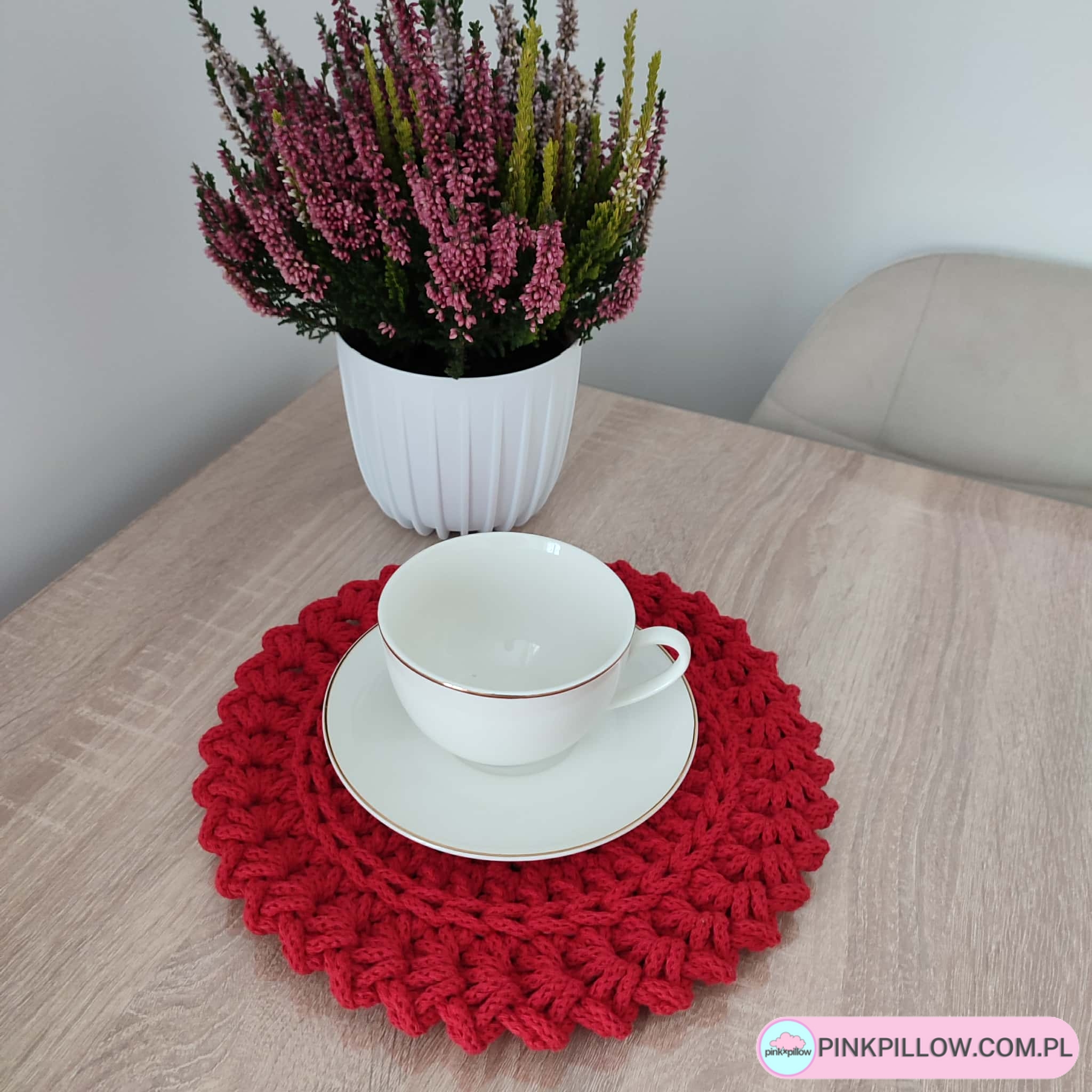 Podkładka szydełkowa boho ze sznurka 26 cm - Różne Kolory - obrazek 2