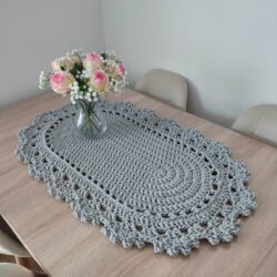 Bieżnik owalny ze sznurka szydełkowy 50x90 cm - Różne Kolory