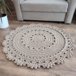 Dywanik Dekoracyjny ze sznurka 90 cm - Kolor Karton