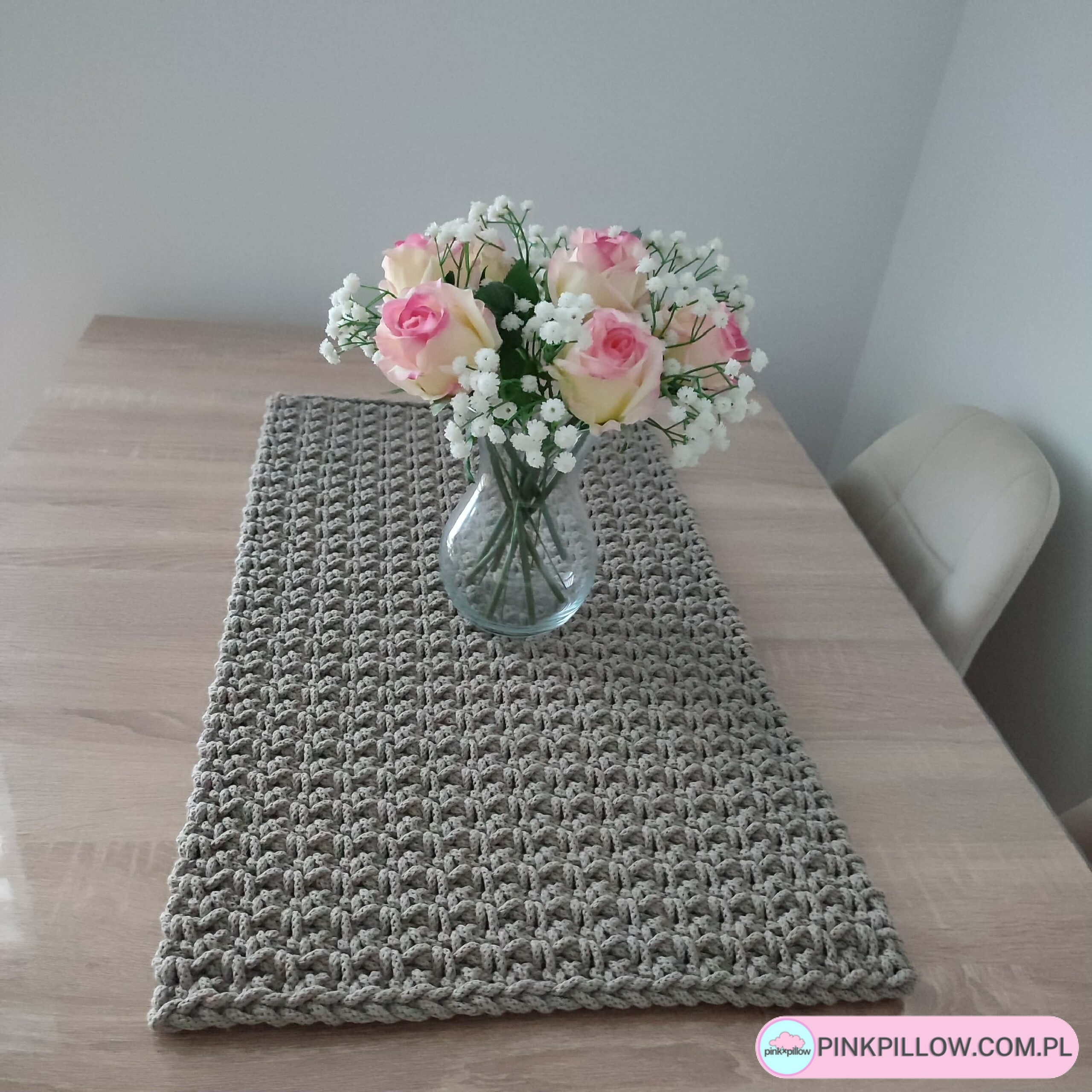 Bieżnik szydełkowy ze sznurka prostokątny 35x65 cm - Różne Kolory - obrazek 2