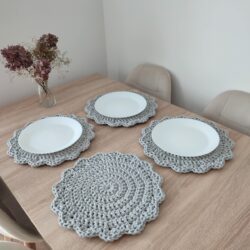 Podkładka stołowa ze sznurka - Średnica 30 cm