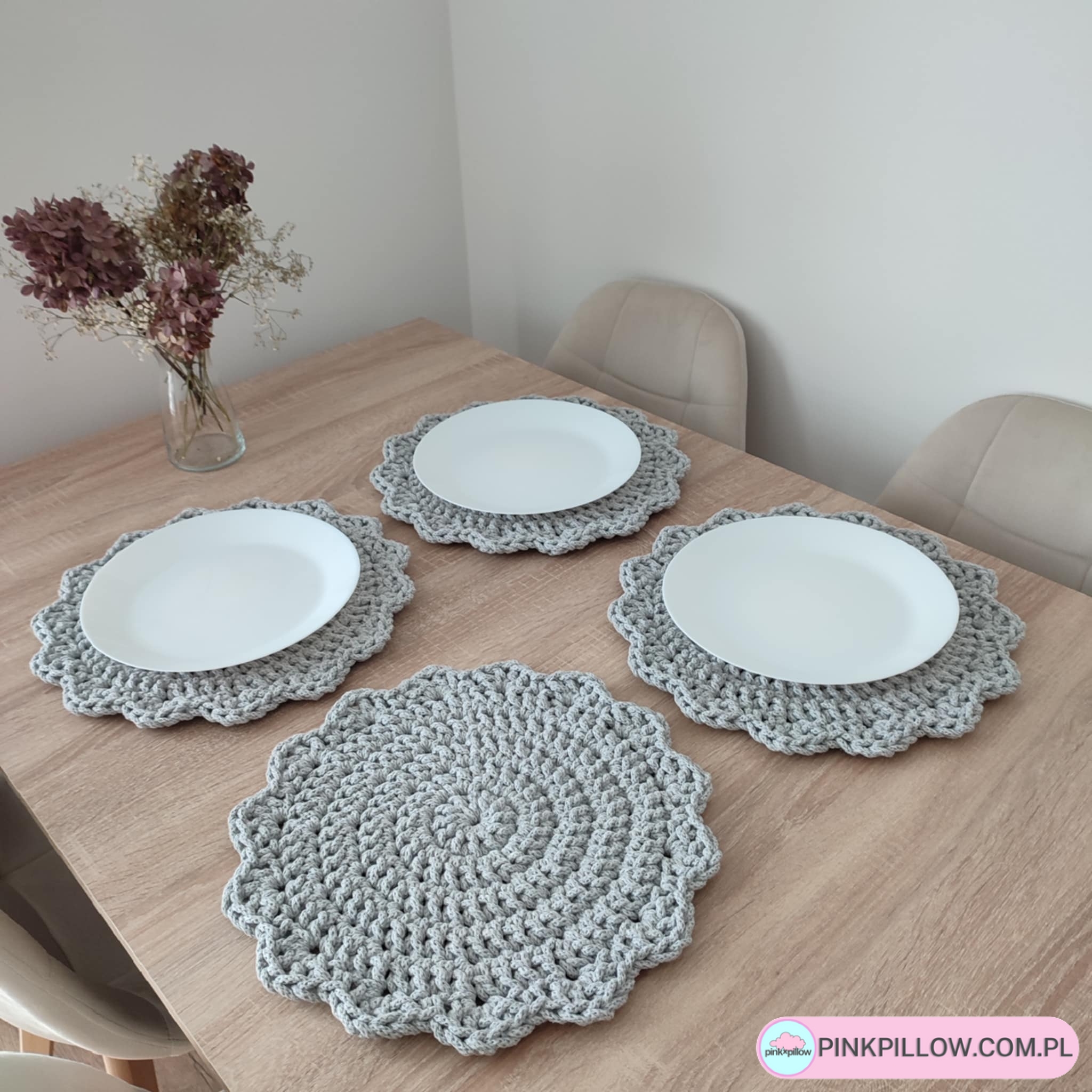 Podkładka stołowa ze sznurka - Średnica 30 cm