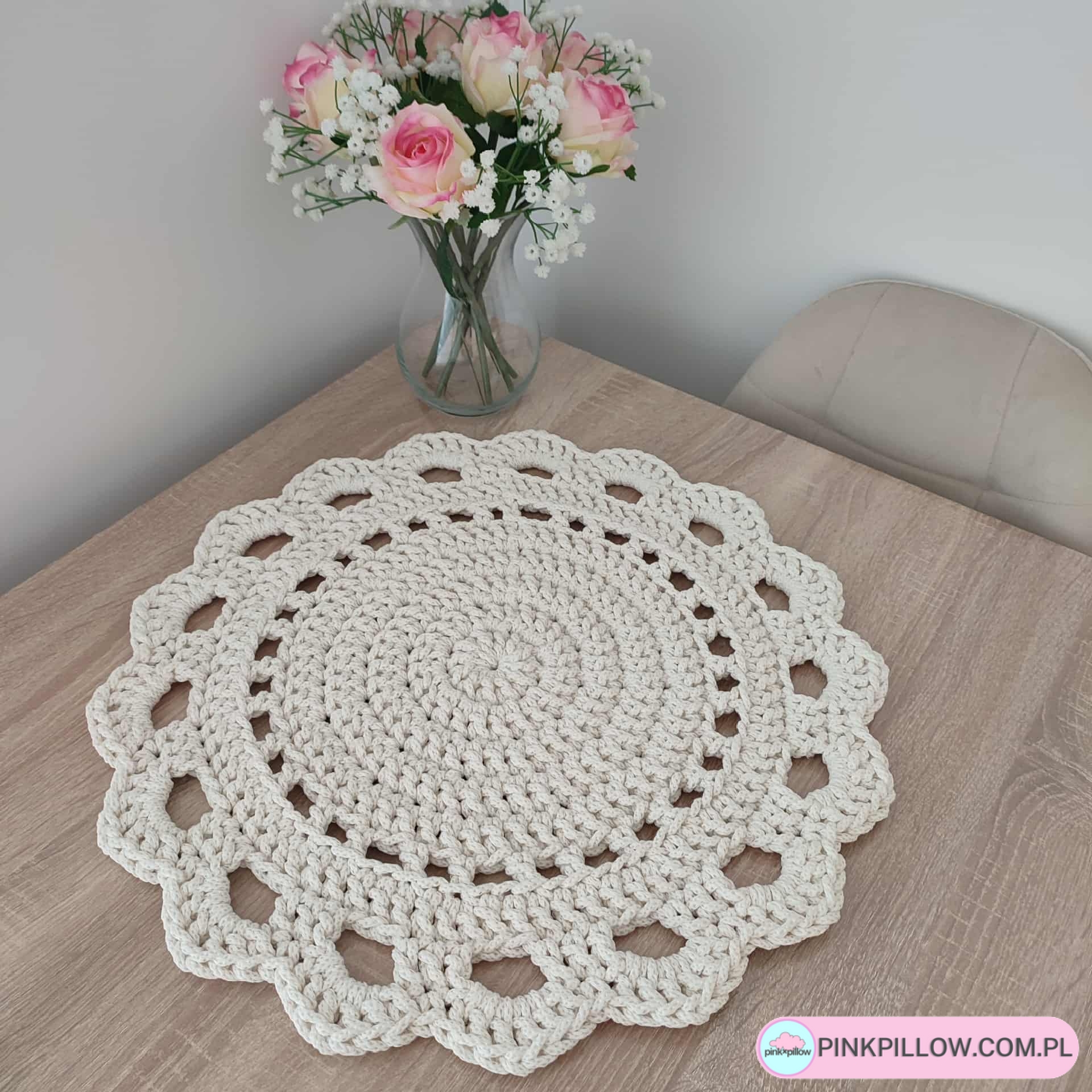 Zdobiona Podkładka ze sznurka 50 cm - Różne Kolory - obrazek 3