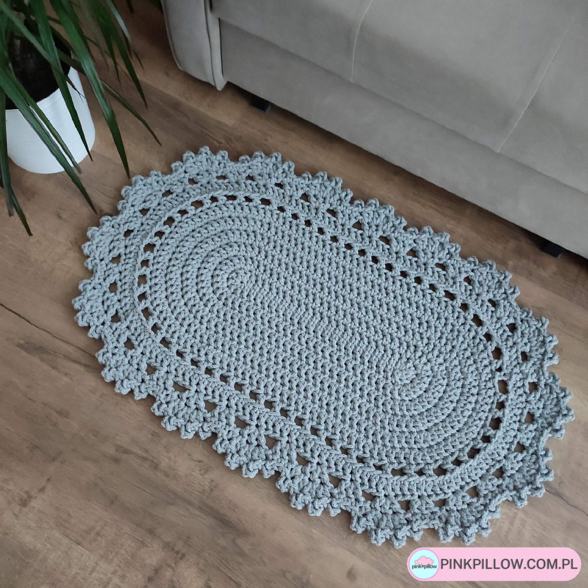 Dywan owalny ze sznurka szydełkowy 55x90 cm - Różne Kolory