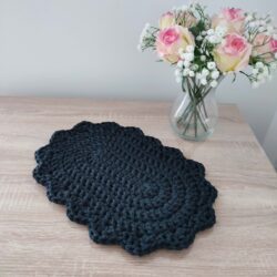 Podkładka owalna szydełkowa ze sznurka 28x40 cm - Różne Kolory