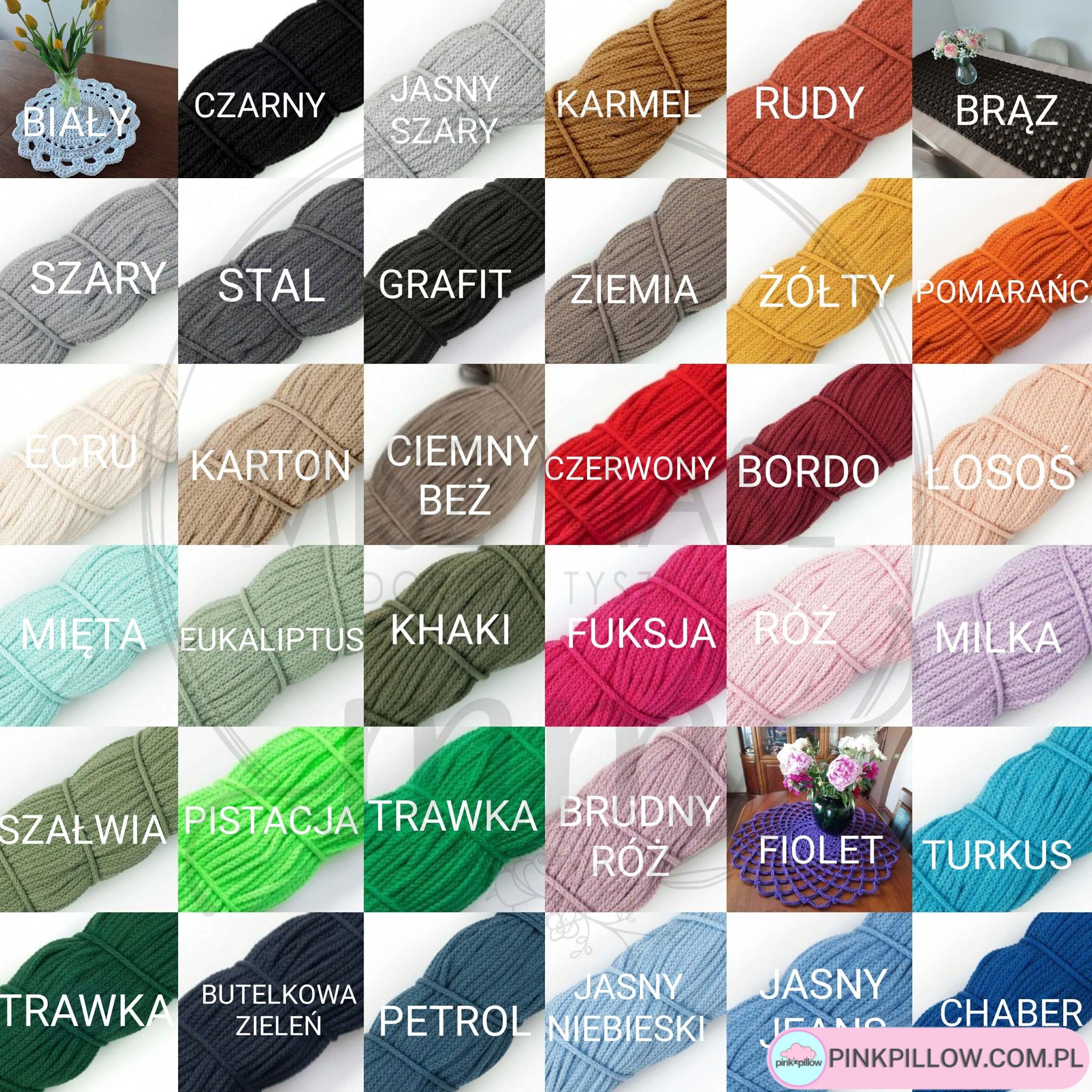 Podkładka ze sznurka na stolik kawowy 60 cm - Różne Kolory - obrazek 3