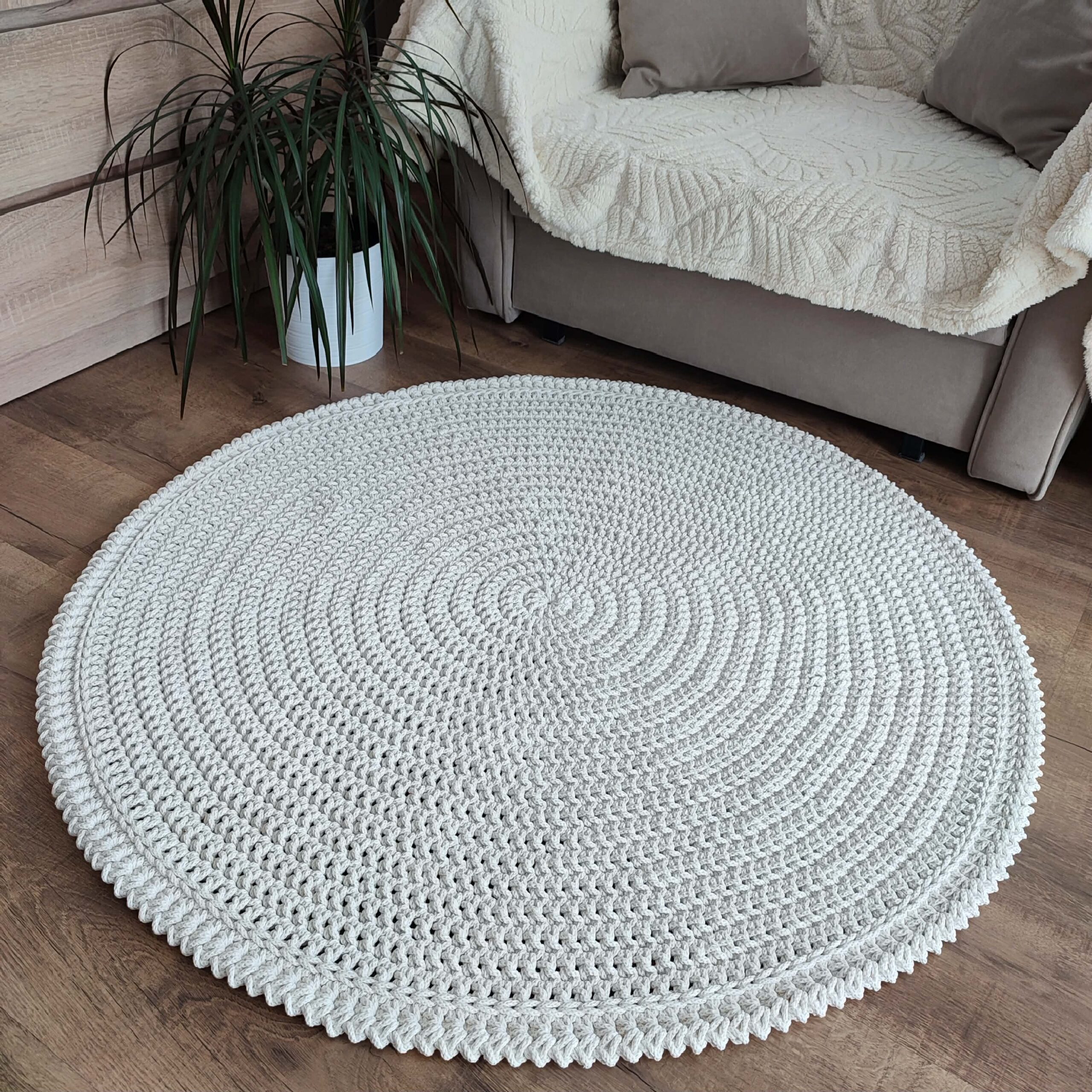 Dywan okrągły o gładkiej fakturze ze sznurka 125 cm - Różne Kolory