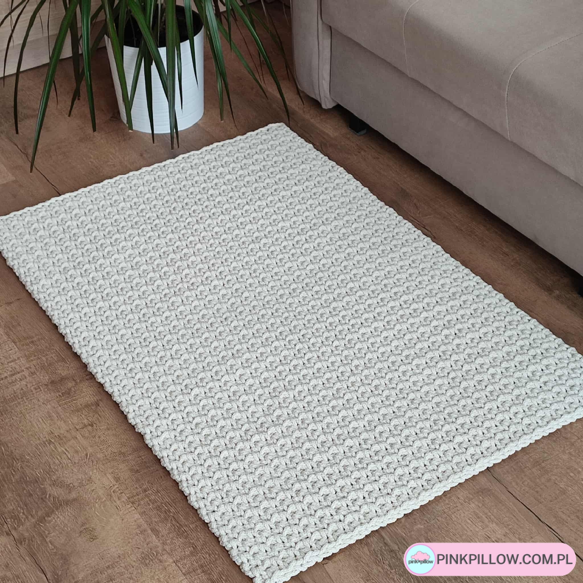 Dywan salonowy Prostokątny ze sznurka 60x100 cm - Kolor Ecru