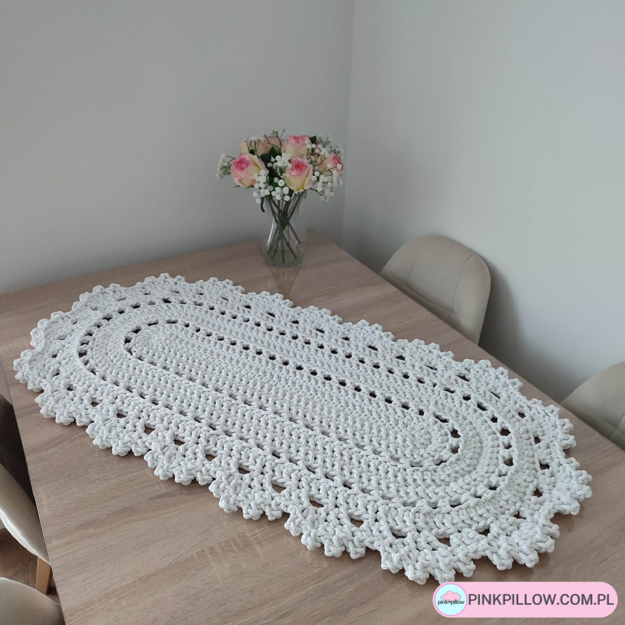 Bieżnik owalny ze sznurka bawełnianego 50x95 cm - Różne Kolory - obrazek 2