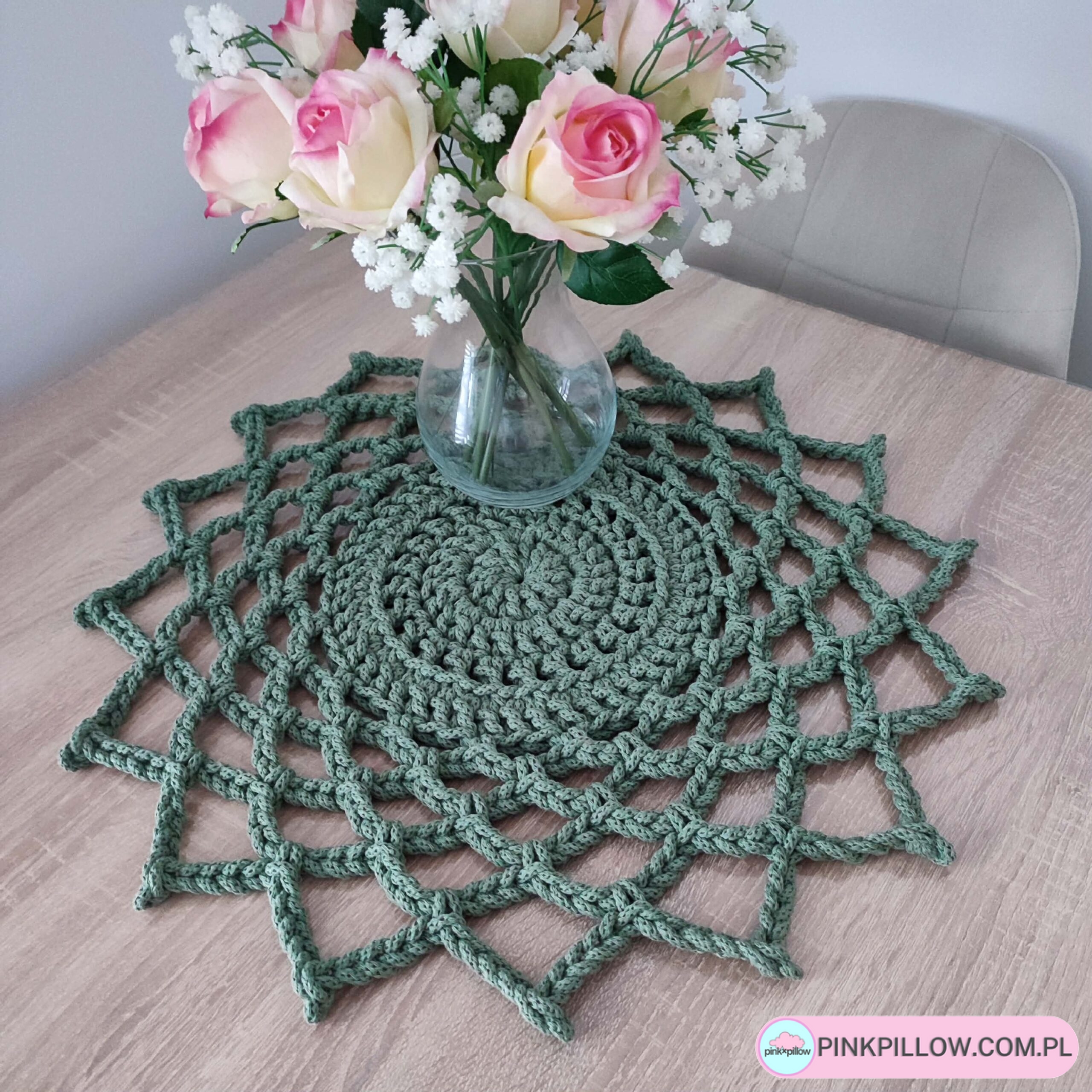 Serweta szydełkowa ze sznurka dekoracyjna 50 cm - Różne Kolory