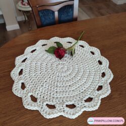 Podkładka ze sznurka do kuchni na stół 50 cm - Kolor Ecru