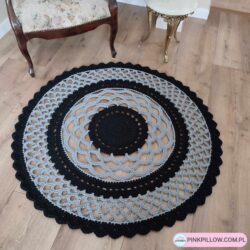 Dywan do Wiatrołapu okrągły 120 cm - Kolory Czarny i Szary