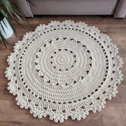 Dywan szydełkowy ze sznurka okrągły 90 cm - Różne Kolory