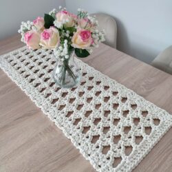 Bieżnik prostokątny ze sznurka szydełkowy 32x88 cm - Różne Kolory