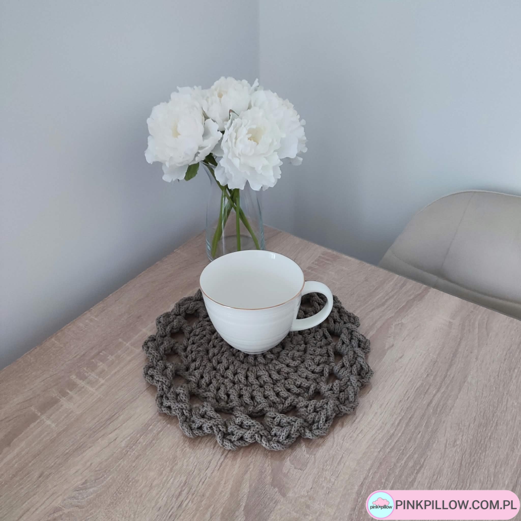 Mała Podkładka ze sznurka pod kubki - Średnica 26 cm - Różne Kolory