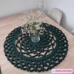 Elegancka Serweta na stół o średnicy 65 cm - Kolor Butelkowa zieleń