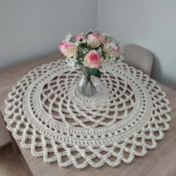 Serweta okrągła szydełkowa ze sznurka 80 cm - Różne Kolory