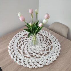 Serwetka ażurowa sznurkowa 60 cm - Kolor Biały