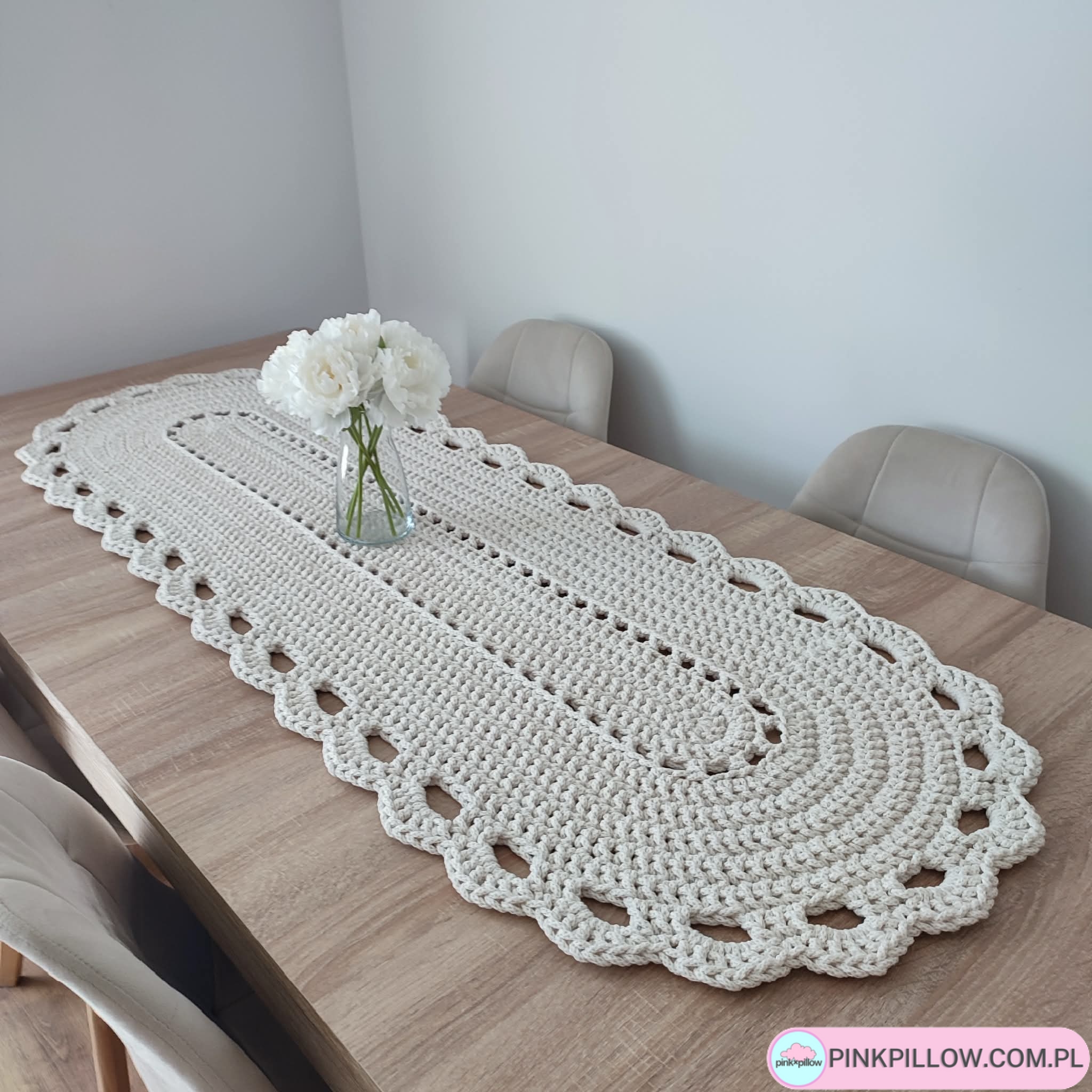Bieżnik sznurkowy, bawełniany na stół - Wymiary 50x150 cm - Różne Kolory
