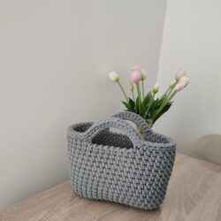 Mała Torebeczka ze sznurka 25x20 cm - Kolor Szary