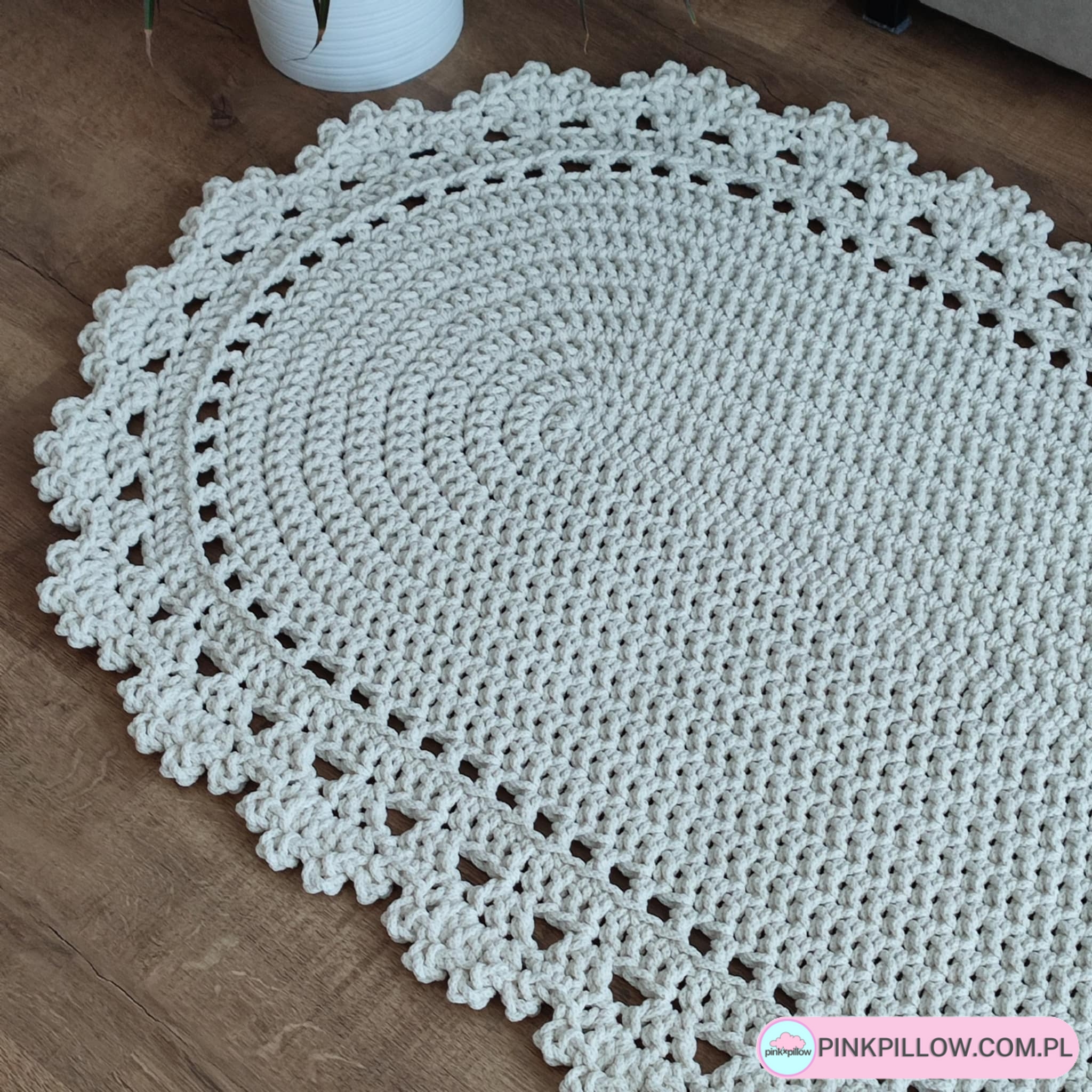 Owalny Dywan ze sznurka - Widok z bliska