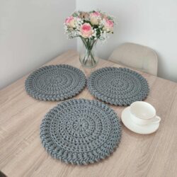 Okrągła Podkładka pod talerz - Średnica 32 cm - Kolor Szary
