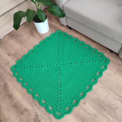 Dywan Kwadratowy z ozdobnym brzegiem 90x90 cm - Kolor Trawka