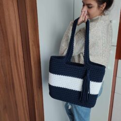 Materiałowa Torba na ramię damska - Wymiary 35x30 cm