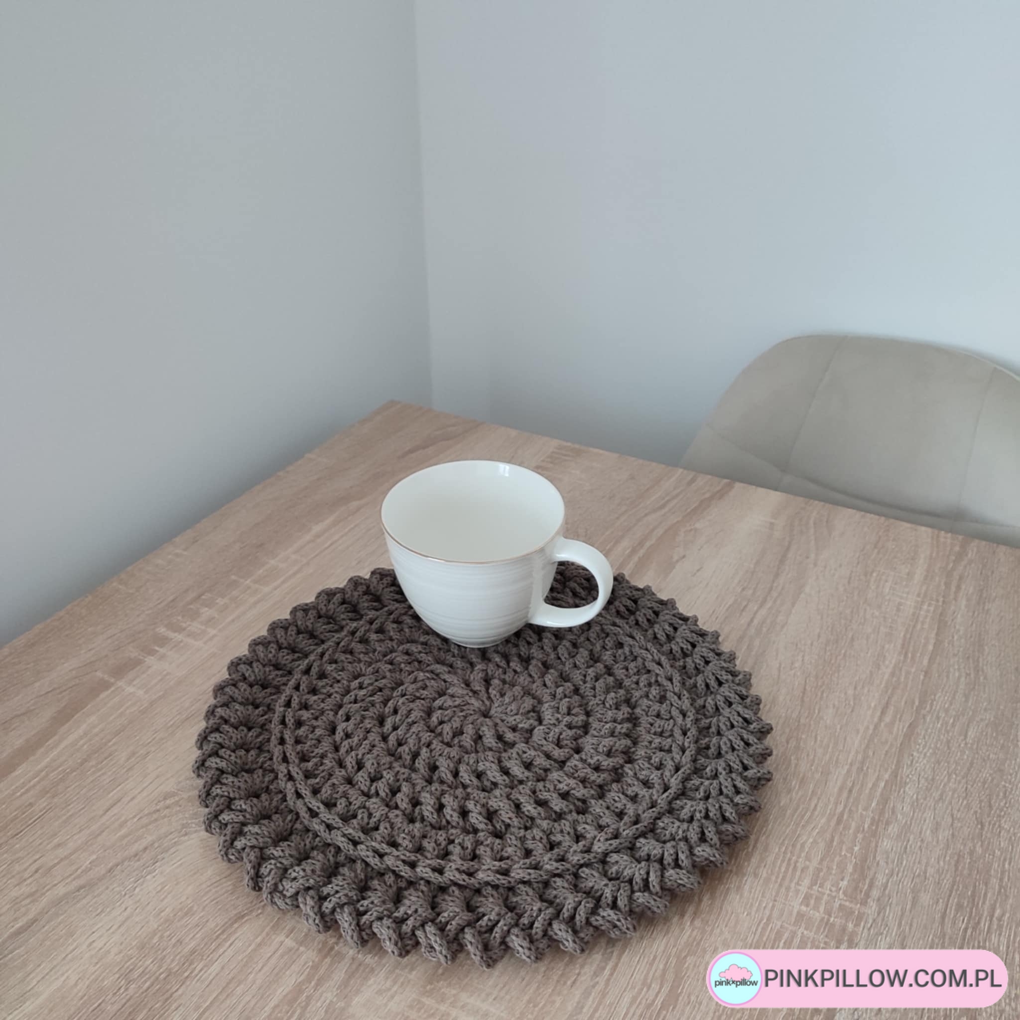 Podkładka Okrągła ze sznurka 5 mm - Średnica 32 cm - Kolor Ziemia