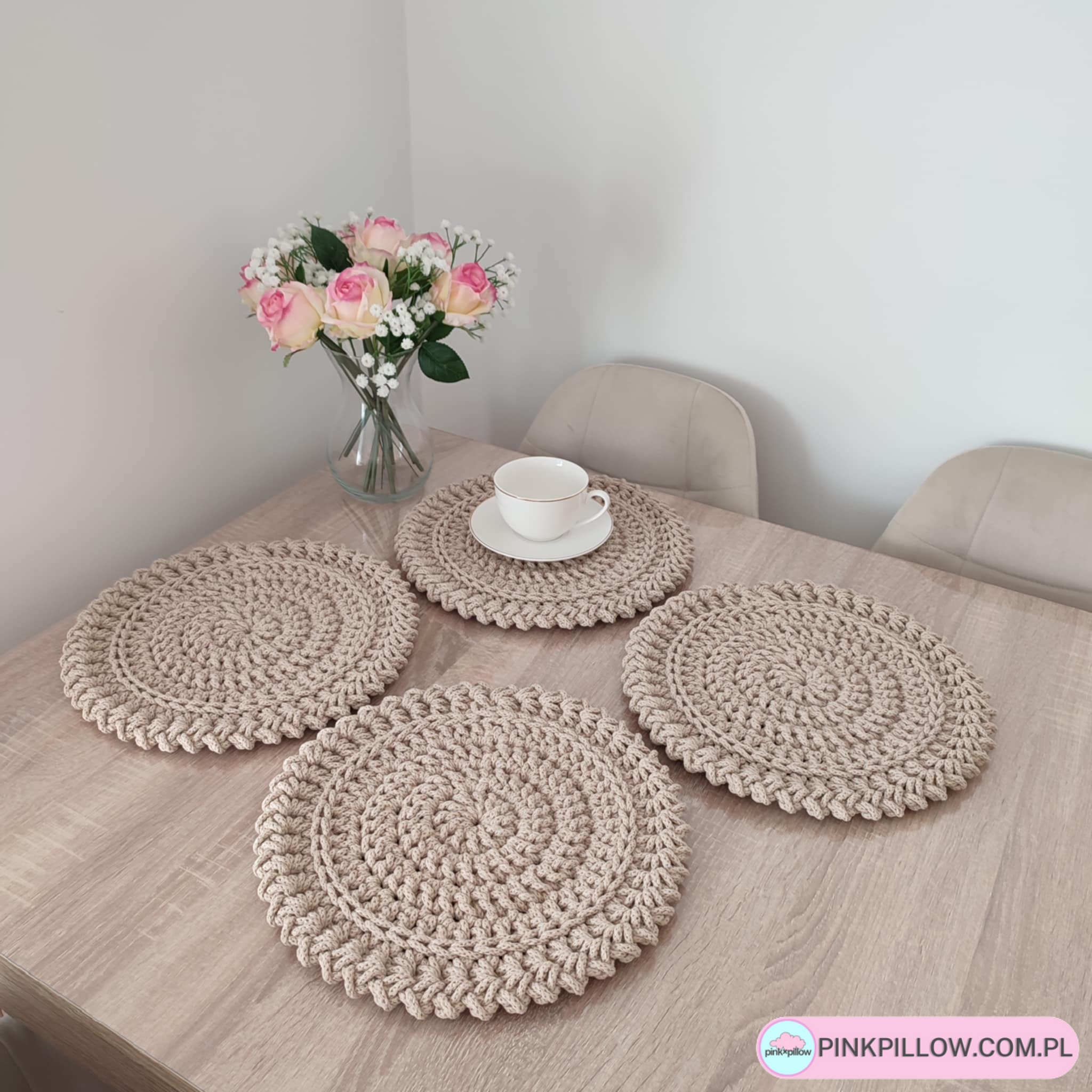 Komplet okrągłych grubych podkładek 4 szt. - Średnica 32 cm - obrazek 2