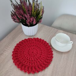 Podkładka szydełkowa boho ze sznurka 26 cm - Różne Kolory