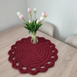 Czerwona Podkładka na stół - Średnica 50 cm