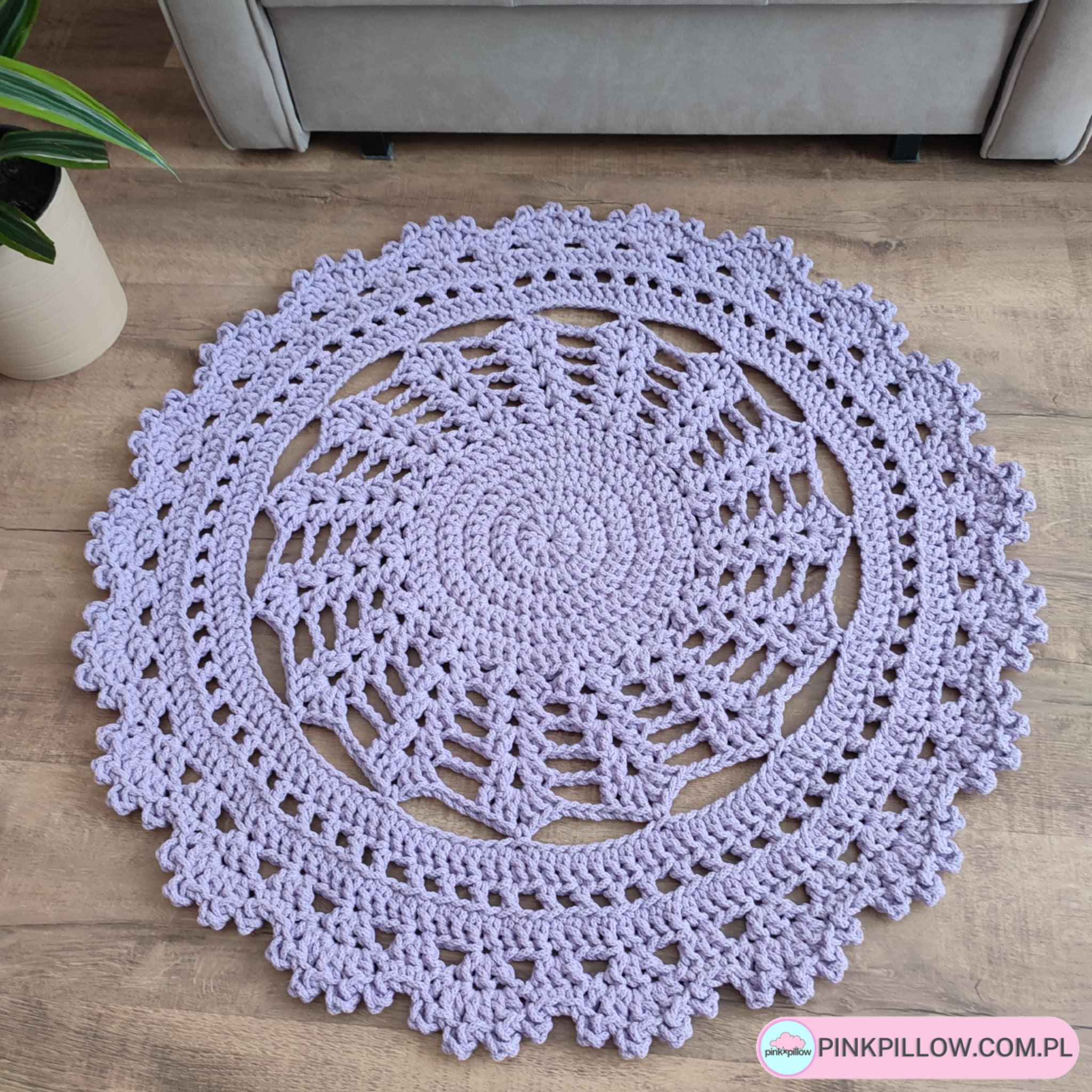 Wzorzysty Dywan ażurowy 90 cm - Kolor Milka