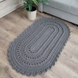 Dywan owalny ze sznurka szydełkowy - Wymiary 70x120 cm - Różne Kolory